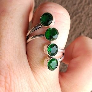 New Peridot Adjustable 925 Silver Ring.